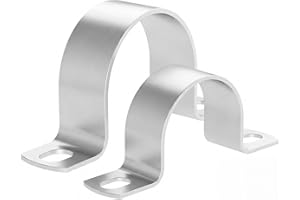 6 Pcs​ ​304 Stainless Steel​ ​Pipe Strap, ​2 Hole​ ​Thicken U Bracket​ ​Conduit Clamp, ​Tube Strap​ for ​Pipe​ Cable Wire Fix