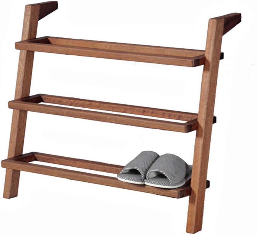 QQXX Racks Wooden 4 Tier Ladder Style Shoe Racks Creative Floor