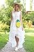 Clothink Women White Floral Print Gauze Panel Multi Layer Sleeveless Dress