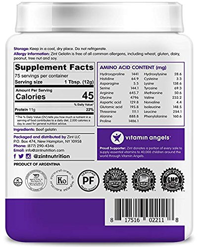 Unflavored Gelatin Powder (32 oz): Anti Aging Collagen Supplements, Protein, Paleo Friendly, Grass Fed Beef, Non GMO - Baking & Thickening - Beauty, Skin, Hair & Nails