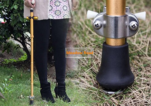 Effortsmy 1 Pairs Outdoor Crutches Crampons Non-Slip Crutch Paws Snow Claw Claw Nail Chain - 5 Tooth Stainless Steel ice Grip - Gray,10cm