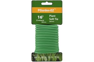 PGarden-EZ Green Soft Twist Tie Plant Tie Flexible TPR Garden Supply, for Tomatoes Roses Vines Organizing(16.4 feet/ 5 Meters)…, 16 feet