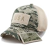 THE HAT DEPOT Low Profile Tactical Operator with USA Flag Patch Buckle Cotton Cap (USA- Digi Camo)