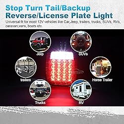 Partsam Pair 38 LED Universal Tail Brake Turn Stop