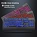 BlueFinger Backlight Gaming Keyboard,USB Wired Light up Keyboard,114 Keys Letters Glowing Keyboard,LED Light Keyboard for Game and Work (Black)