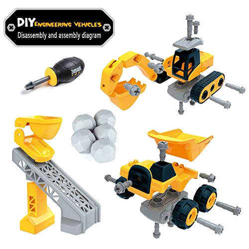 Engineering Construction Vehicles Playset, Take Apart Truck Toy