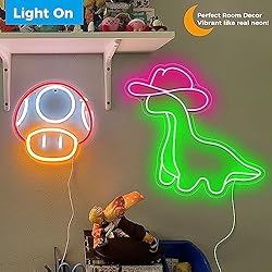 iPuppy Cowgirl Dinosaur Neon Sign, Cowboy Dinosaur