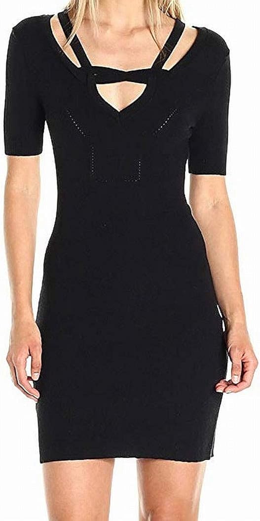 black short sleeve sweater dress