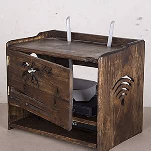 TDLC Caja de Almacenamiento inalámbrica de Madera para Router WiFi