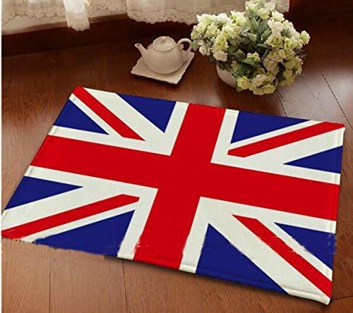 Onebest British Flag Short Carpet Mats Cover Non-Slip Machine Washable Outdoor Indoor Bathroom Kitchen Decor Rug
