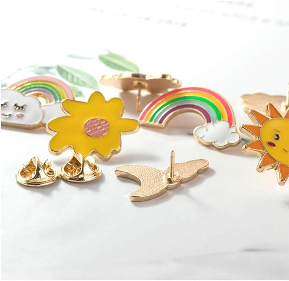 Dulau 8Pcs Cute Enamel Pins Set, Cartoon Brooch Pin Badges, Lightweight DIY Crafts Decoration for Clothing Backpack, Hat - Image 5