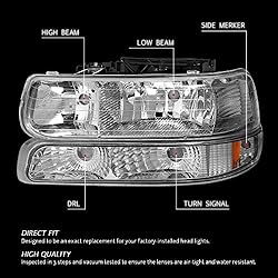 DNA MOTORING HL-OH-CS99-4P-CH-AB Chrome Amber