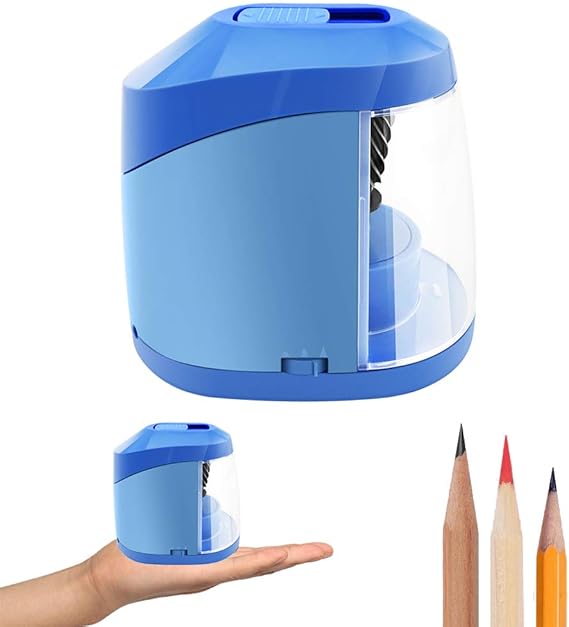 SMBOX Electric Pencil Sharpeners, Mains Powered with UK Plug or Battery