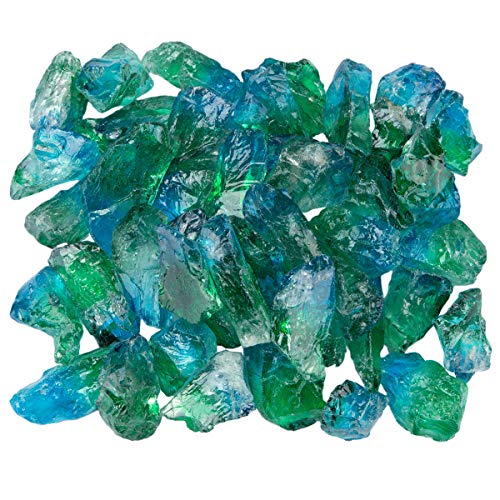 TUMBEELLUWA Natural Rock Quartz Colorful Titanium Coated Rough Stone Raw Crystal for Jewelry Making,Home Decor,Healing,Wire Wrapping 1/2 lb,Blue & Green