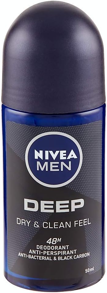 NIVEA MEN DEEP Roll-on deodorant 6 x 50 ml, Men's deodorant with anti-bacterial formula with activated carbon - Image 3