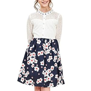 Meisjes Jurk Kant Parel Pruim Bloesem Elegant Prinses 7-14 jaren