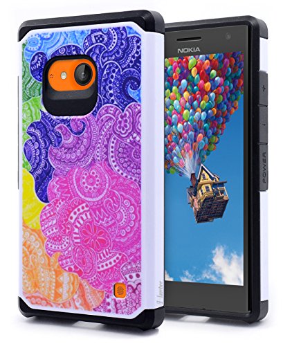 Nokia Lumia 735 / 730 Case, NageBee Design Premium [Heavy Duty] Defender [Dual Layer] Protector Hybrid Case for Nokia Lumia 730 / Nokia Lumia 735 (Verizon/Sprint) (Hybrid Rainbow Illusion)