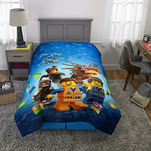 Lego film-themed bedding set with comforter and sheet, priced at $73.99.