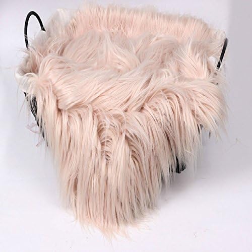 23.6 X 20 inches Newborn Photo Prop Mongolian Faux Fur Layering Blanket Faux Fur Blanket Basket Stuffer Mongolia Fur Photography Props (Light Brown)