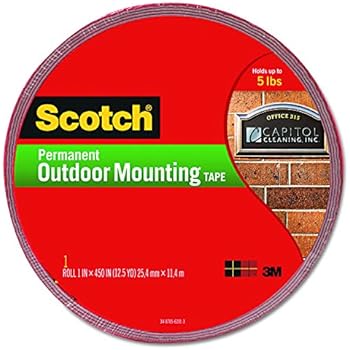 Scotch Permanent Outdoor Mounting Tape, 1 Inch x 450 Inches (4011-LONG)