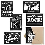 Retro Chalkboard Thank You Note Card Assortment Pack - Set of 36 cards - 6 designs blank inside - with Kraft envelopes (53874)
