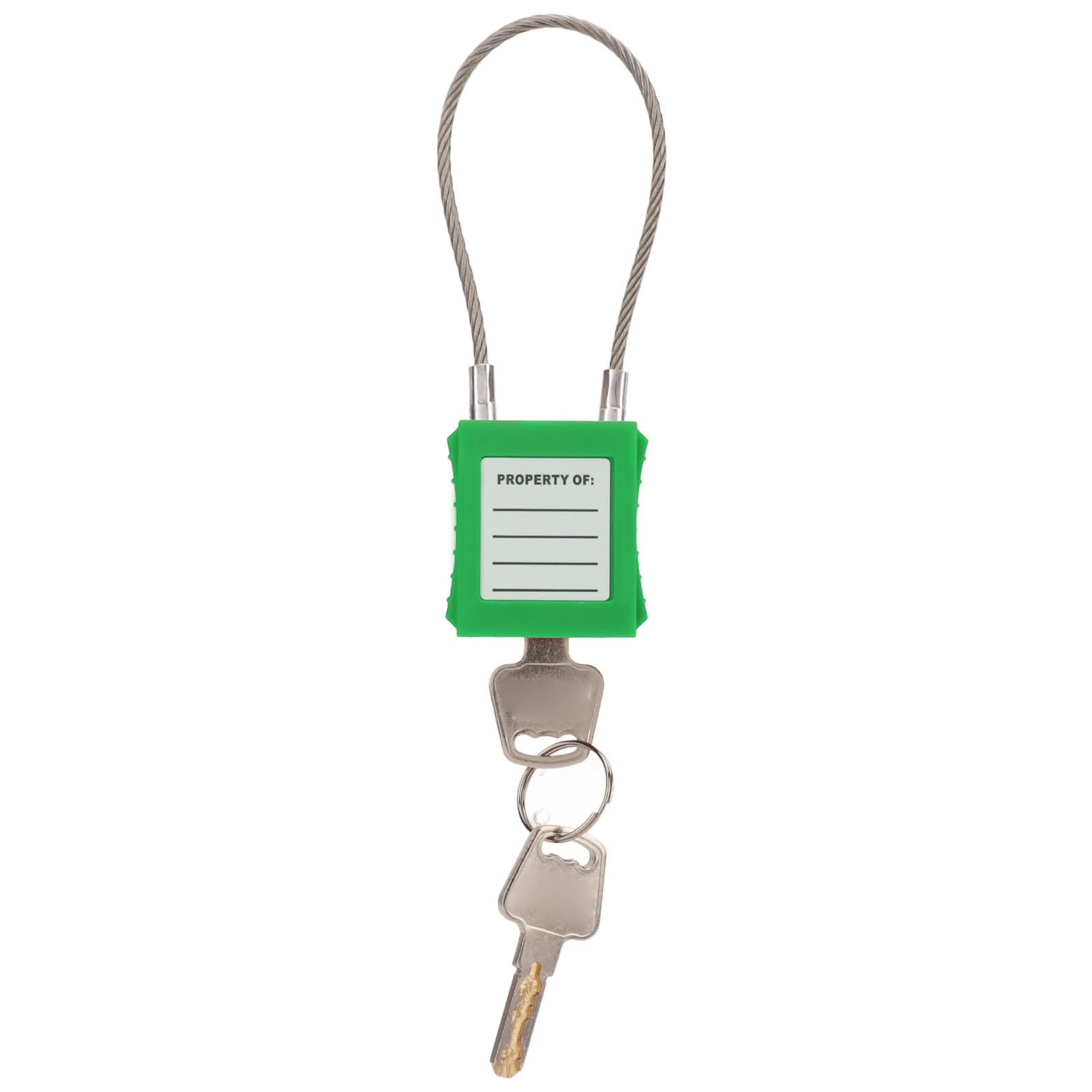 Lockout Tagout Safety Padlock, 85mm Shackle Steel Cable Locks with 2 Key for Lock Out Tag Out Stations, Multi Color Optional(Green)