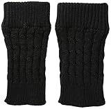 K. Bell Women's Cable Boot Cuff, Black, 9-11