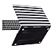 HDE MacBook Air 13 inch Case - Hard Shell Cover Keyboard Skin Fits Previous Generations A1466 A1369 (2008-2017) - Black and White Stripes