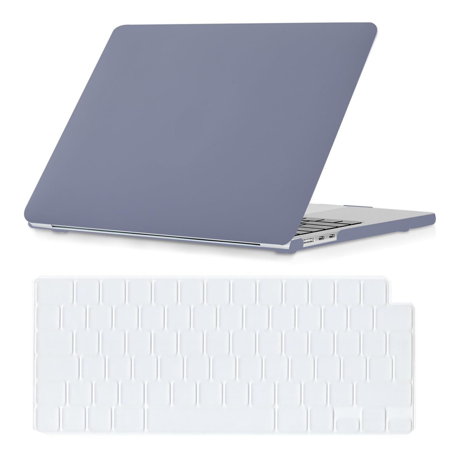 Se7enline Compatible with MacBook Air M2/M3/M4 Case 2022-2025 for 13.6 inch Model A2681/A3113/A3240 Matte Finish Laptop Hard Shell Case with Keyboard Cover Skin,Lavender Gray — image 1