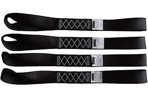 Yuoneiy Soft Loop Tie Down Straps (4PK) Black Breaking Strength 10,000 LBS Heavy Duty 1.5 inch x 18 inch Motorcycle Soft tie Downs for UTV, ATV, Bicycle and Railer