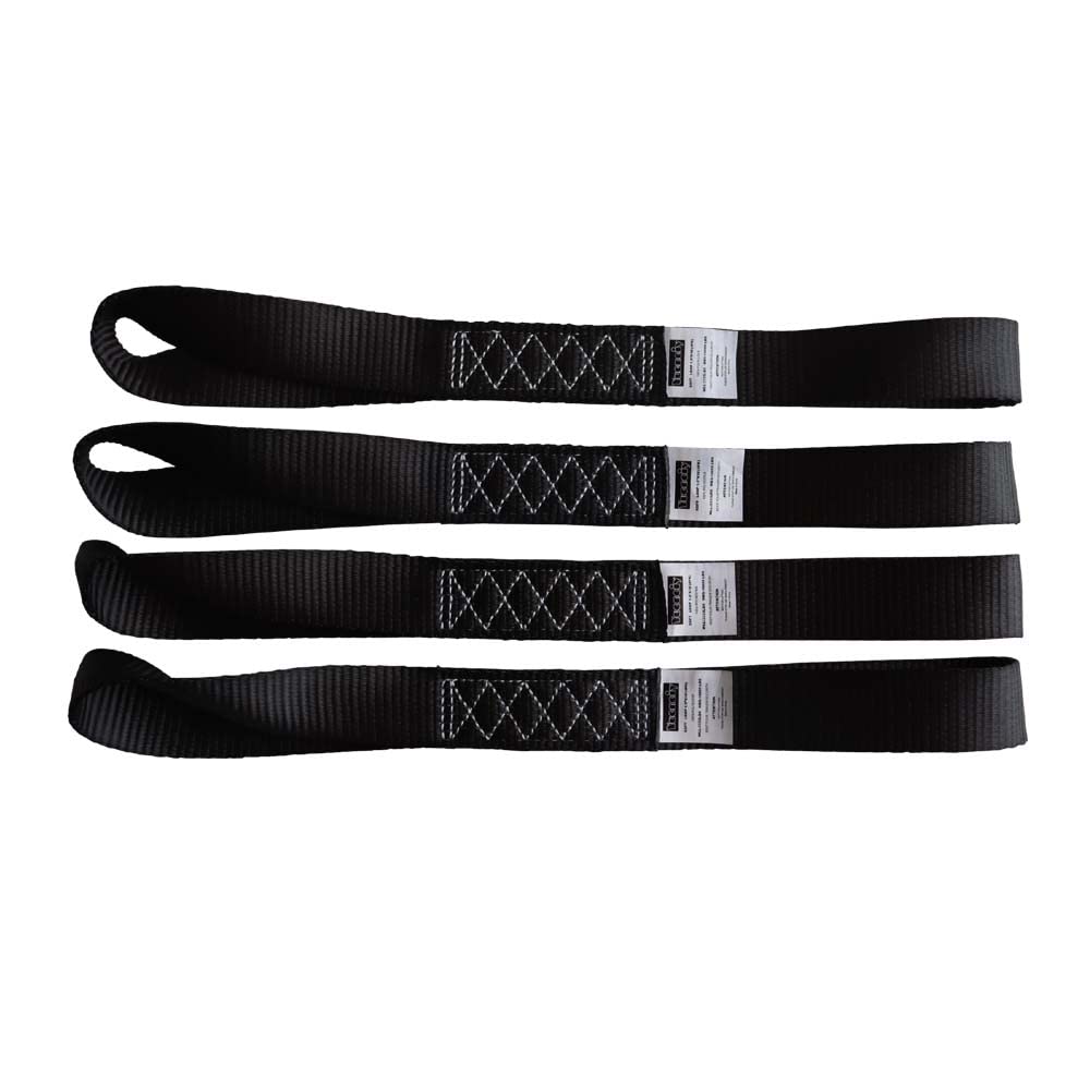 Photo 1 of Yuoneiy Soft Loop Tie Down Straps (4PK) Black Breaking Strength 10,000 LBS Heavy Duty 1.5 inch x 18 inch Motorcycle Soft tie Downs for UTV, ATV, Bicycle and Railer