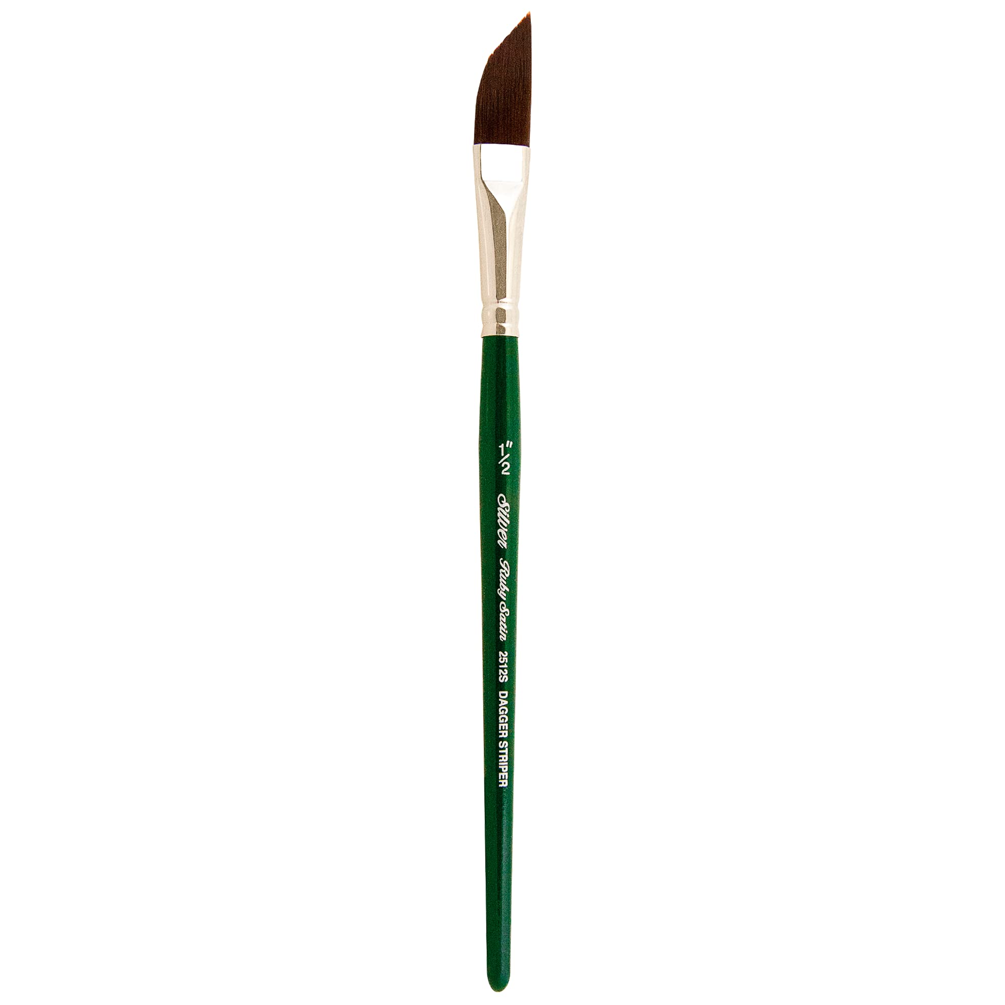 Silver Brush Limited 2512S-1/2in Ruby Satin Professional Dagger Striper Brush, Synthetic Filament Acrylic and Oil Paint Brush, Size 1/2 Inch, Short Handle