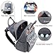 Lekebaby Large Diaper Bag Backpack with Changing Pad and Stroller Straps with Arrow Print, Gray