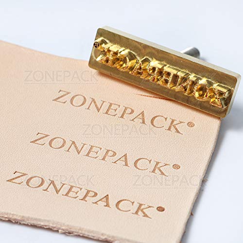 ZONEPACK Custom Logo Hot Foil Stamping Brass Mold Branding Iron Wood Burning Stamp Heating for Leather Wood Paper (Small Than 2''x2'' with 0.19'' Hole on Back)