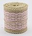 Set of 4 Natural Jute Burlap Rolls Ribbon with Lace 2.3