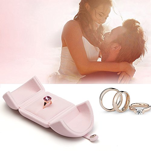 Oirlv Pink Velvet Ring Box for Proposal,Engagement,Wedding Cute Ring