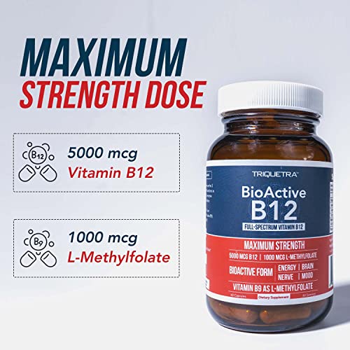 BioActive Vitamin B12 5000 mcg, Contains 3 BioActive B12 Forms Plus