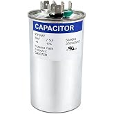 AETBDS 97F9987 50+7.5 uF MFD 440 VAC Industrial Replacement Capacitor | Round Dual Run, for C45075R