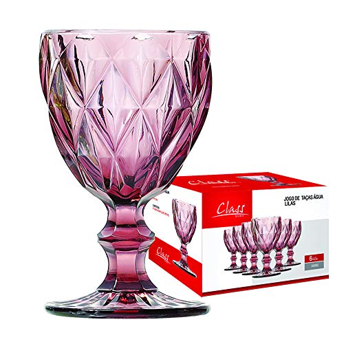 Class Home 452, Taça Agua Diamante - Lilas 260ml Multicolor