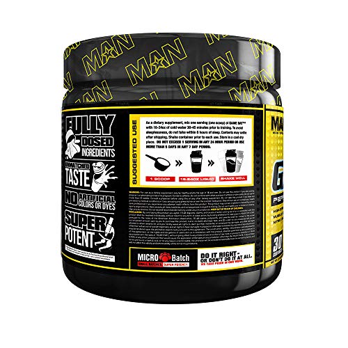 Man Sports Game Day Pre Workout Energy Powder, Rainbow Sherbet, 510 Gram, 30 Serving - Thumbnail 3