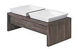 Bowsers Artisan Diner Double Feeder, Large, Walnut