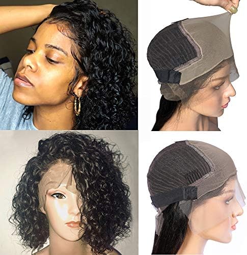 Venice Hair Fake Scalp 370 Lace Wigs 150% density 370 Lace Wig with Fake Scalp Virgin Curly Human Hair Wigs for Black Women Pre Plucked with Baby Hair New Arrivals (12 Inch)