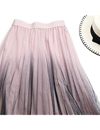 Ninmon Shares falda básica elástica de malla de encaje para dama