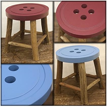 Amazon お洒落で可愛いスツール ボタンチェアーです レッドとブルーの オシャレなボタンデザインの スツールです お部屋のインテリアとしても とってもオシャレなアイテムです スツール オンライン通販