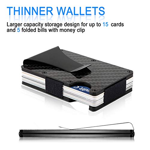 TININ Carbon Fiber Wallet, Slim Minimalist Wallet, RFID Blocking Front