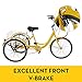 Happybuy Single Three Wheel Bike Cruise Bike 24inch Seat Adjustable Trike with Bell Brake System and Basket Cruiser Bicycles Large Size (Yellow Single Speed)thumb 3