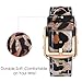 Simpeak Leather Band with Case Frame Compatible with Fitbit Blaze Smartwatch, Small Size with Frame, Genuine Leather Band Replacement for Fitbit Blaze, Leapard + Rose Gold Frame