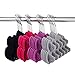 Crystallove 2pcs Non-Slip Velvet Scarf Hanger Tie Belt Organizer (grey)