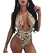 Khaleesi Women's O Neck Sleeveless Sequin Summer Bikini Bodysuit Swimwear