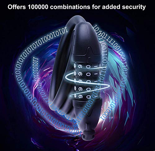 image for Willceal Bike Lock Bicycle Chain Lock,with 5-Digit Resettable Number a